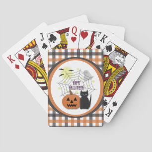 Jeu De Cartes Chat noir et Citrouille pas effrayant Halloween