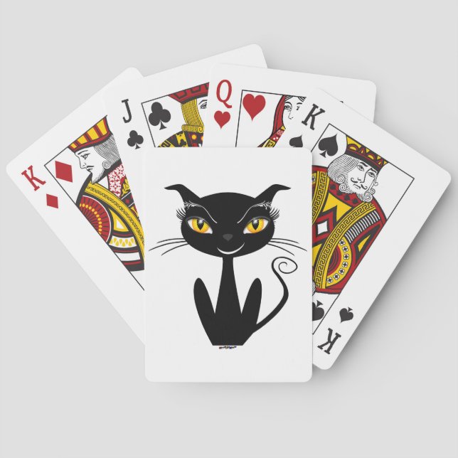 Jeu De Cartes Chat Noir Fantaisiste (dos)
