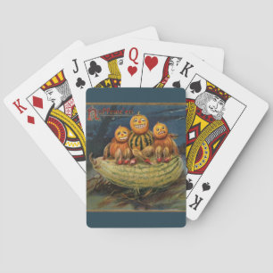 Jeu De Cartes Chat noir vintage Halloween Citrouille