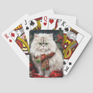 Jeu De Cartes Chat Persan à Noël sous la neige