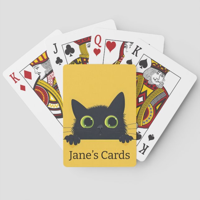 Jeu De Cartes Chat personnalisé jouant aux cartes, (dos)