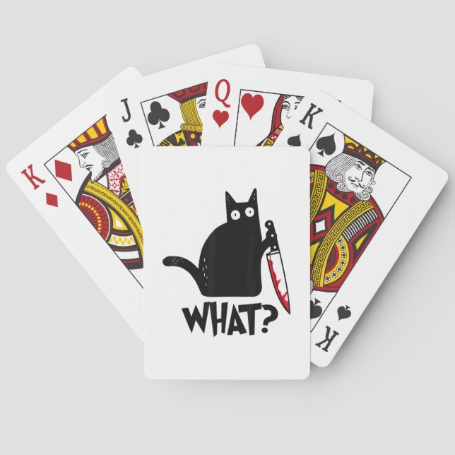 Jeu De Cartes Chat Qu'est-ce que_ Drôle Chat Noir  (dos)