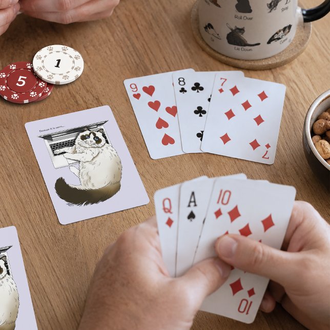 Jeu De Cartes Chat Ragdoll Fluffy Ordinateur Portable Lavande Dr (Créateur téléchargé)