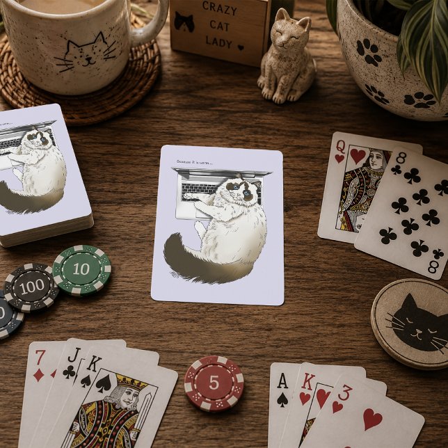 Jeu De Cartes Chat Ragdoll Fluffy Ordinateur Portable Lavande Dr (Créateur téléchargé)