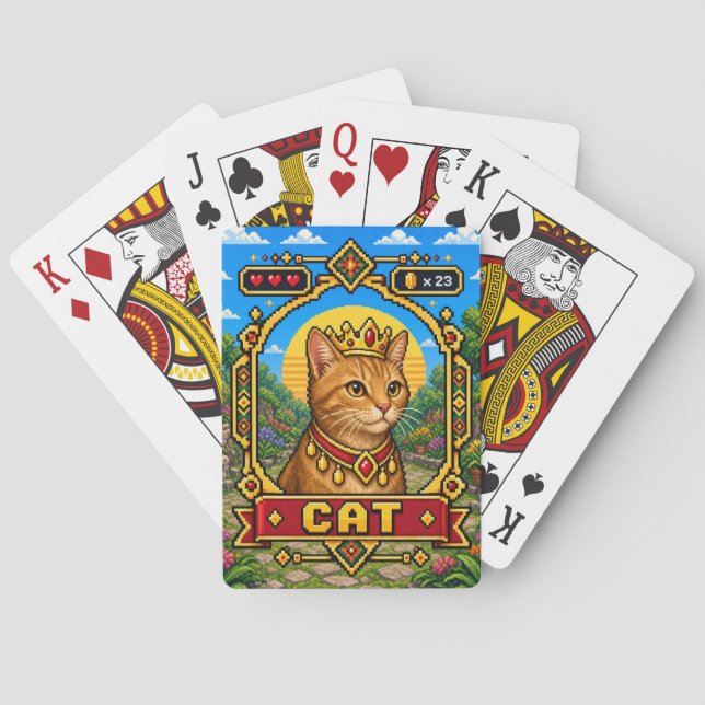 Jeu De Cartes Chat Rétro Pixel Art 8-Bit (dos)