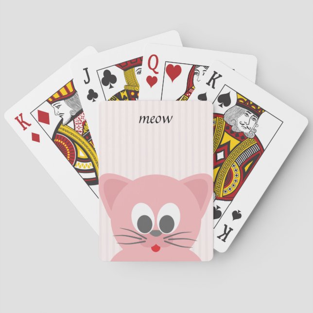 Jeu De Cartes Chat rose tendance (dos)