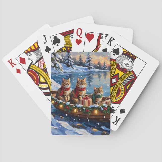 Jeu De Cartes Chat Sibérien Noël Bateau Fêtes (dos)