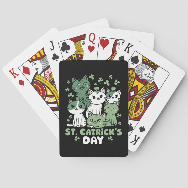Jeu De Cartes Chat St Patrick's Day Drôle Catrick's Day (dos)