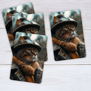 Jeu De Cartes Chat Steampunk en vêtements Jouer des cartes