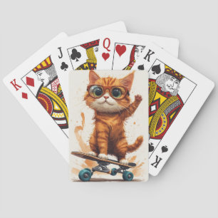 Jeu De Cartes Chat sur skateboard 