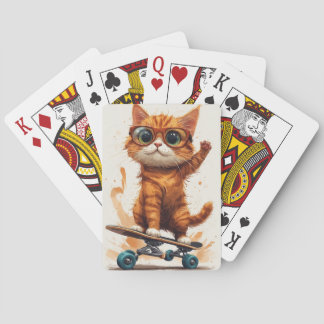 Jeu De Cartes Chat sur skateboard