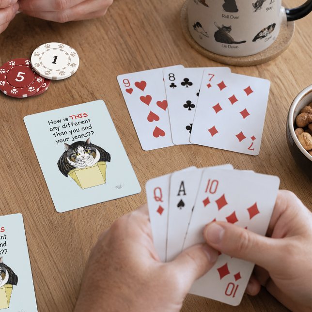Jeu De Cartes Chat Tabby Gros Drôle Boîte (Créateur téléchargé)