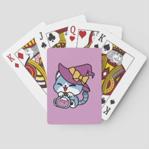 Jeu De Cartes Chat Tabby Halloween – Chapeau de Sorcière & Art d