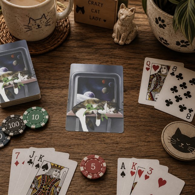 Jeu De Cartes Chat tabby vaisseau spatial Peluche extraterrestre (Créateur téléchargé)