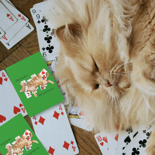 Jeu De Cartes Chat tigré orange drôle jouant aux cartes solitair