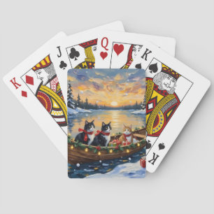 Jeu De Cartes Chat Tuxedo Noël Bateau Fêtes