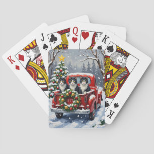 Jeu De Cartes Chat Tuxedo Noël Camion Rouge Fêtes