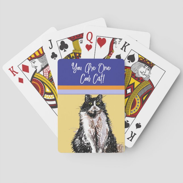 Jeu De Cartes Chat Tuxedo Pastel Chats Mens Vous Êtes Un Chat Co (dos)