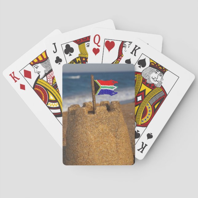 Jeu De Cartes Château de Sable Avec Drapeau Sud-Africain, Umhlan (dos)