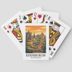 Jeu De Cartes Château d'Édimbourg en Écosse, voyage vintage colo