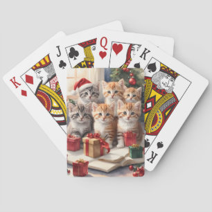 Jeu De Cartes Chatons adorables avec des présents Arbre de Noël