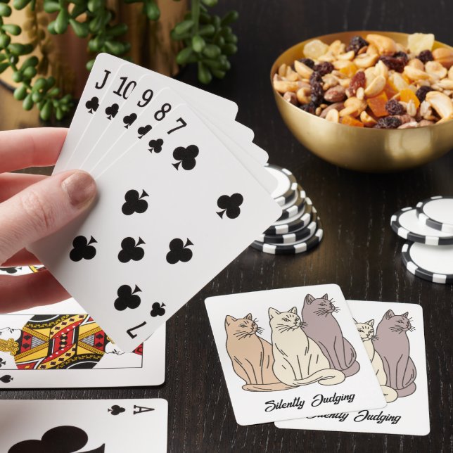 Jeu De Cartes Chats assis en train de regarder  (In Situ)