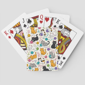 Jeu De Cartes Chats de dessin animé avec du fil