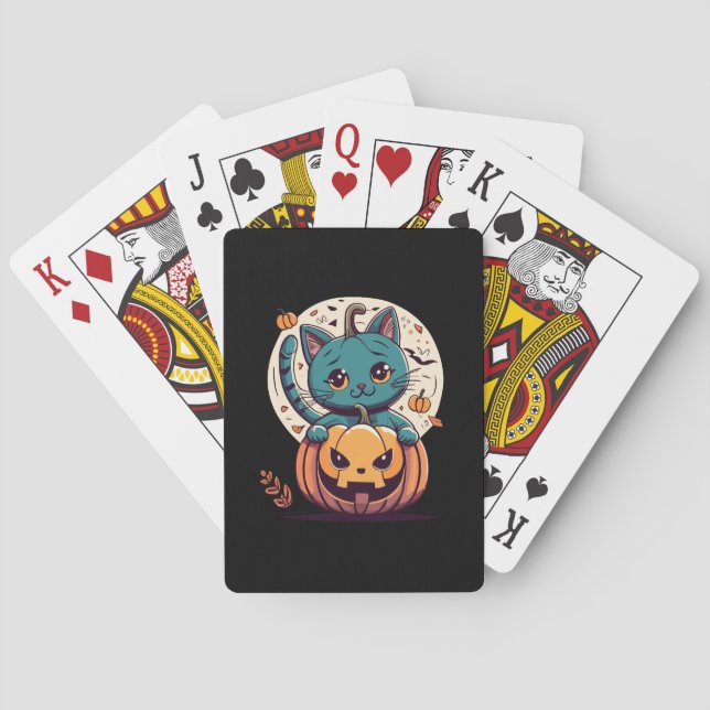 Jeu De Cartes Chats et citrouilles pour un joyeux Halloween ! (dos)