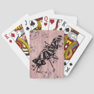 Jeu De Cartes Chats Façades Parasols Parasols Dessin d'art d'enc