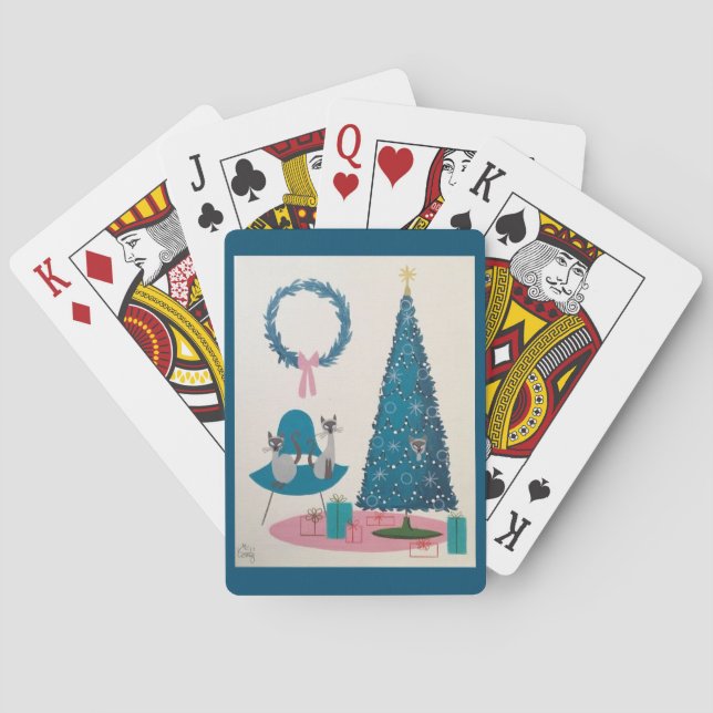 Jeu De Cartes Chats MCM et sapin de Noël (dos)