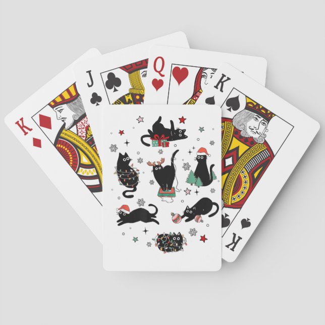 Jeu De Cartes Chats noirs de Noël (dos)