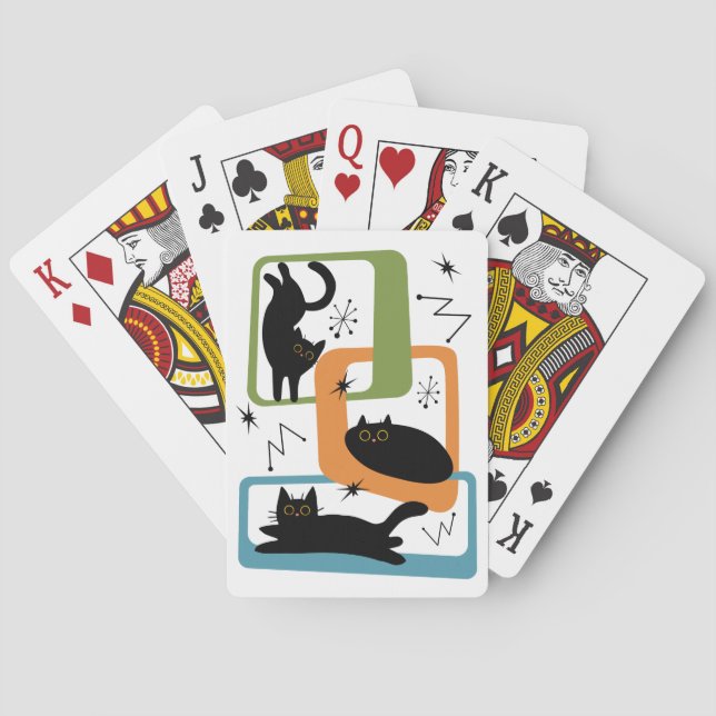 Jeu De Cartes Chats noirs du milieu du siècle (dos)