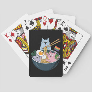 Jeu De Cartes Chats Ramen Arc en ciel LGBTQ Gay Lesbian Pride Al