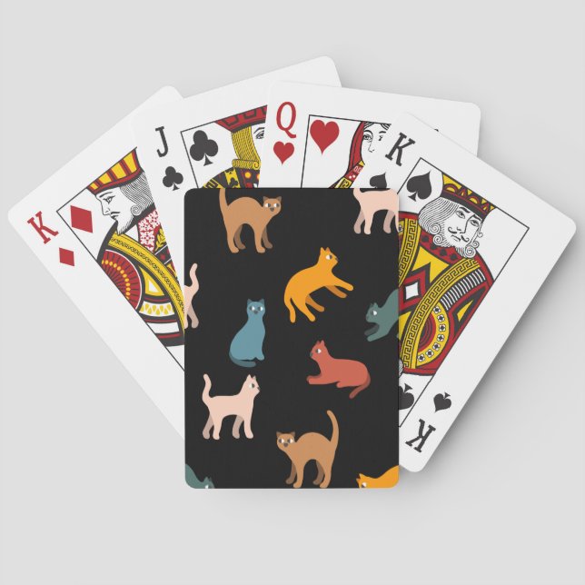 Jeu De Cartes Chats sur le noir (dos)