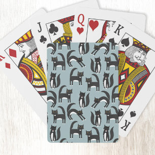 Jeu De Cartes Chats Tuxedo noirs et blancs