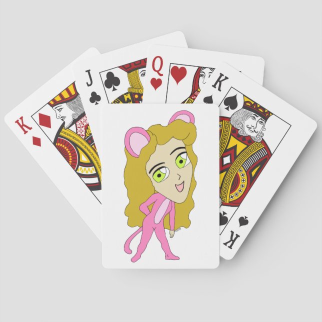 Jeu De Cartes chatte rose (dos)