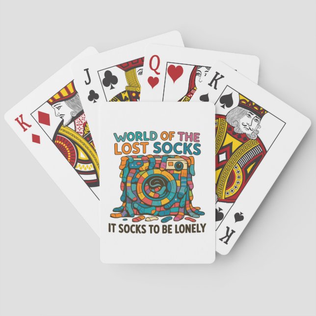 Jeu De Cartes Chaussettes Danoises Drôle Monde Manquant Mais Pas (dos)