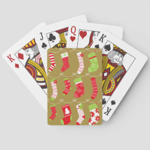 Jeu De Cartes Chaussettes d'hiver rétro de Noël