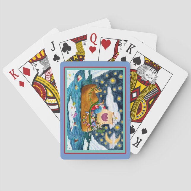 JEU DE CARTES CHAUSSURES NÉERLANDAISES PÈRE NOËL SHIP, ICEBERGS, (dos)