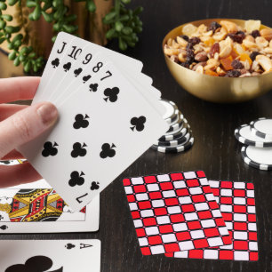 JEU DE CARTES CHECKERS ROUGE BLANC