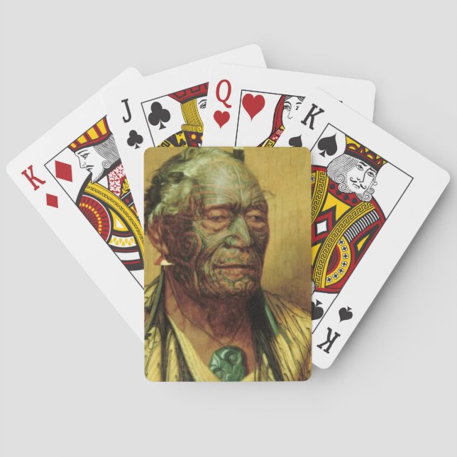 Jeu De Cartes Chef maori NZ Chieftain Art historique (dos)