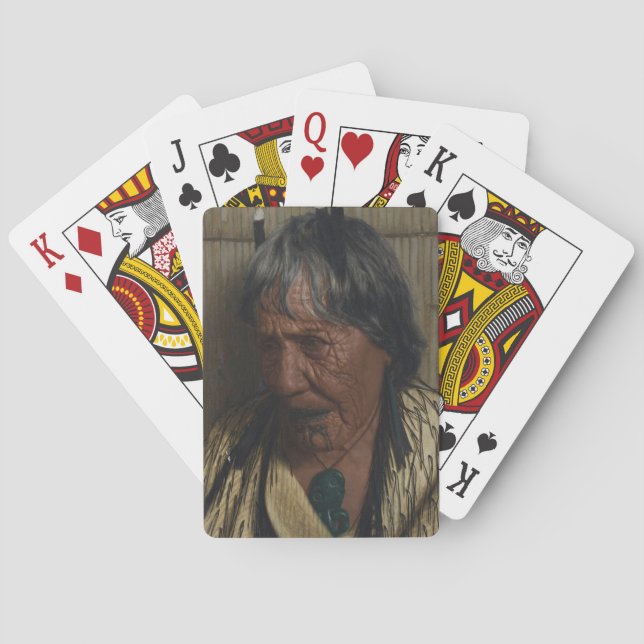 Jeu De Cartes Chef maori NZ Chieftaines Art historique (dos)