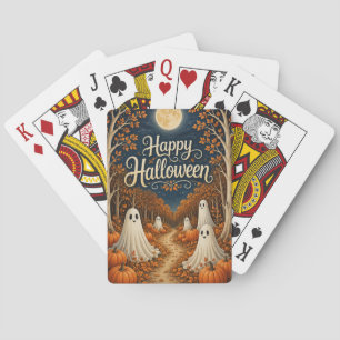 Jeu De Cartes Chemin de citrouilles éclairé par la lune Hallowee