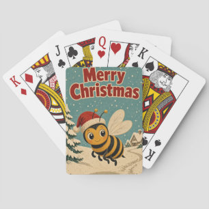 Jeu De Cartes Chemin de neige d'abeille Noël animal