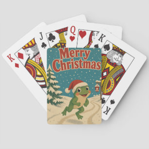 Jeu De Cartes Chemin de vacances de grenouille Animal Noël
