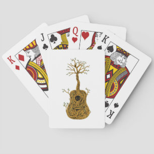 Jeu De Cartes Chemise de guitare acoustique Arbre de vie Joueur 