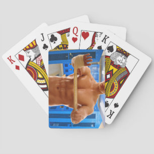 Jeu De Cartes Chemise SlipperyJoe homme musclé torse nu abs poit