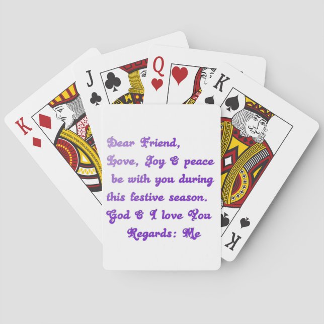 Jeu De Cartes " Cher Ami " Vœux de la Saison des Fêtes (dos)