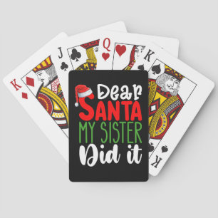 Jeu De Cartes Cher Père Noël Ma soeur l'a fait Famille Noël