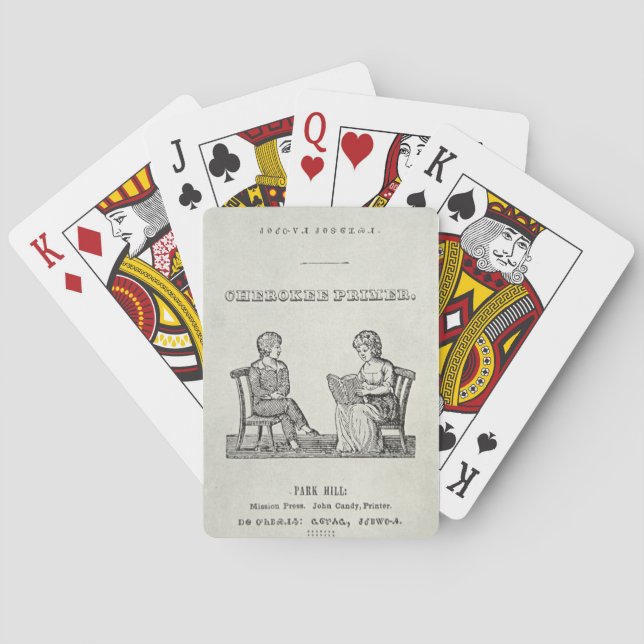 Jeu De Cartes Cherokee Primer, 1845 (engraving) (dos)